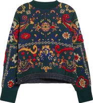 Sacai Floral Jacquard Wool Sweater
