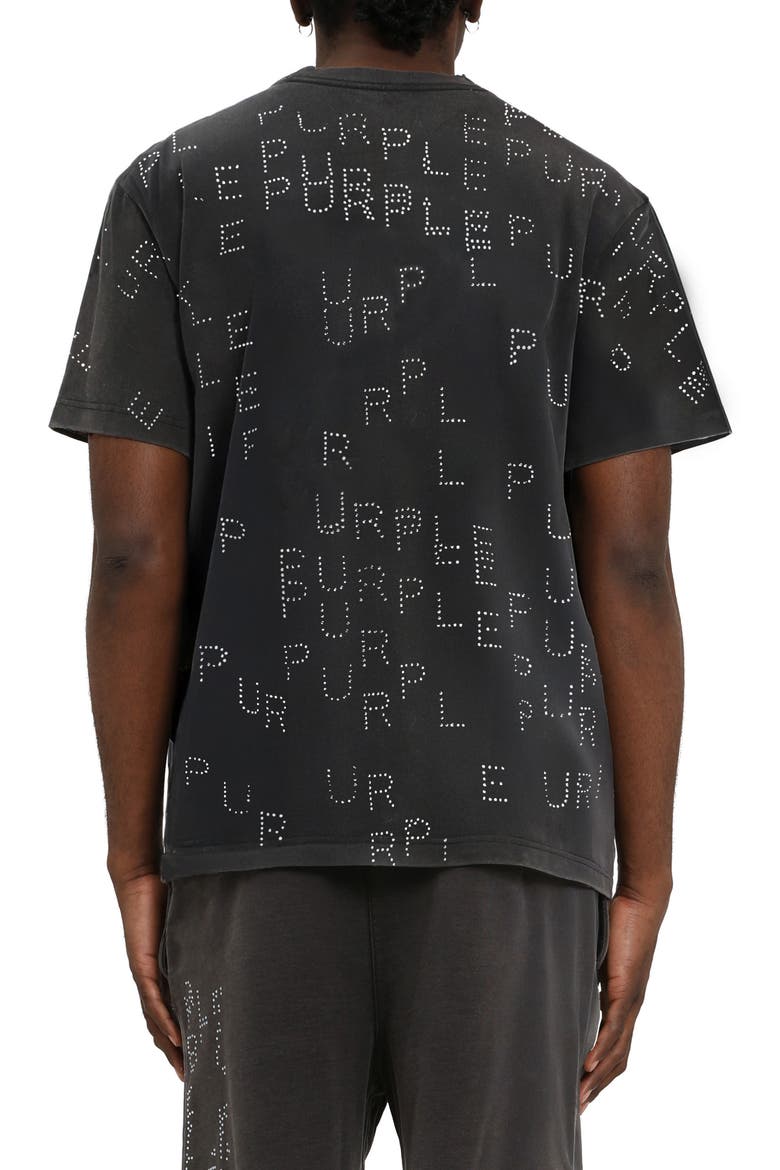 Studded Logo Heavyweight Jersey T-Shirt, Alternate, color, BLACK