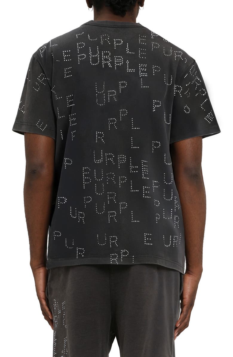 PURPLE BRAND Studded Logo Heavyweight Jersey T-Shirt, Alternate, color, Black