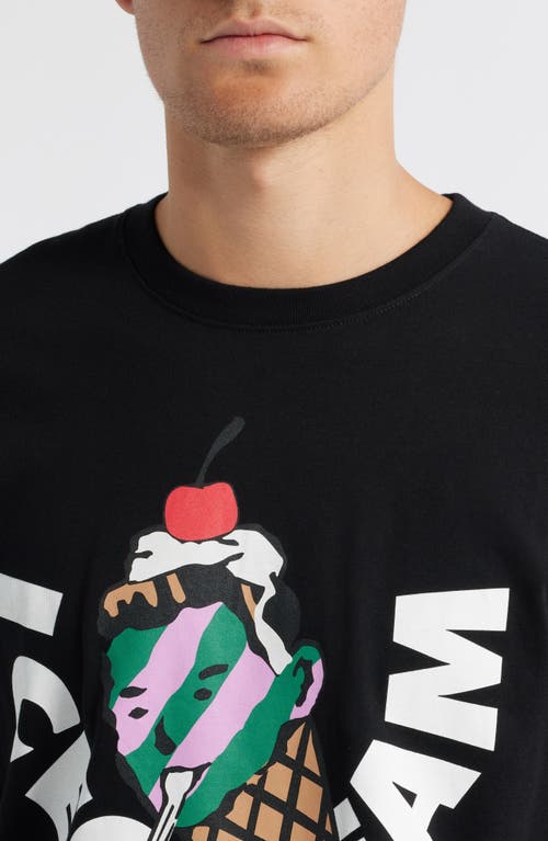 Icecream Spoonful Graphic T-shirt In Black