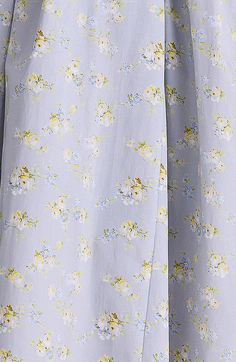 HOUSE OF CB Emmy Floral Print Cotton Midi Sundress, Alternate, color, Blue Wildflower