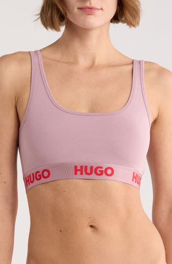 Hugo Boss Boss Sporty Logo Bralette In Pink