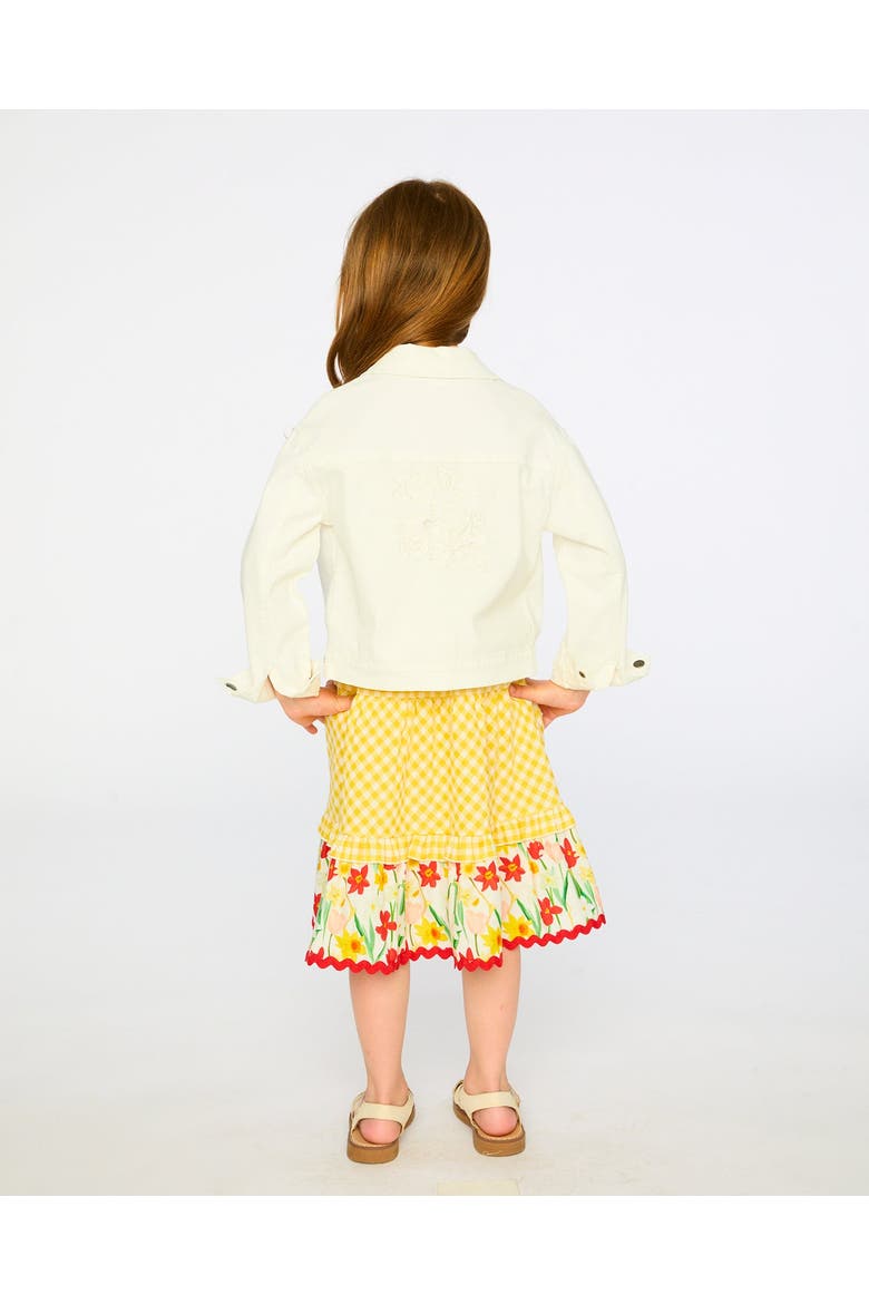 Embroidery Flower Denim Jacket, Alternate, color, White