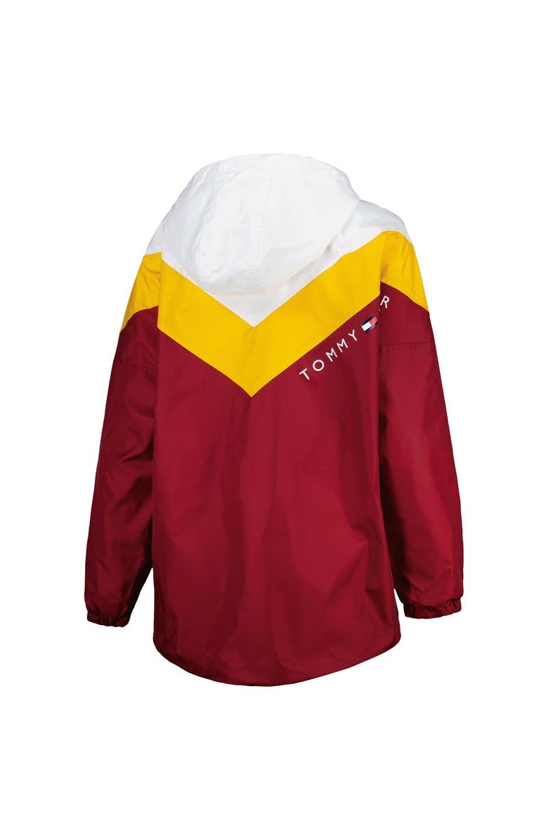 Tommy Hilfiger Women's Tommy Hilfiger White/Gold Washington Commanders Staci Half-Zip Hoodie Windbreaker Jacket, Alternate, color, White