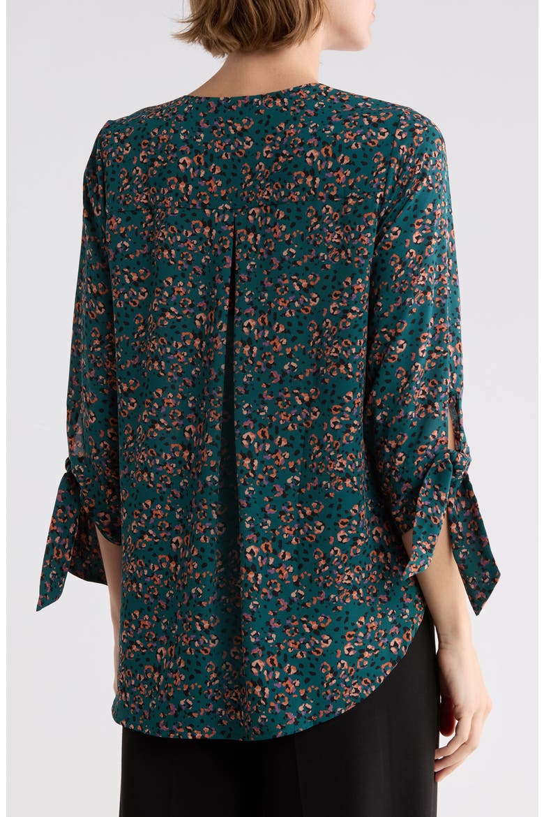 Surplice Tie Cuff Top, Alternate, color, TEAL MULTI