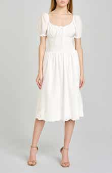 x Hannah Lovey Porter Dahlia Eyelet Detail Cotton Dress (Nordstrom Exclusive)