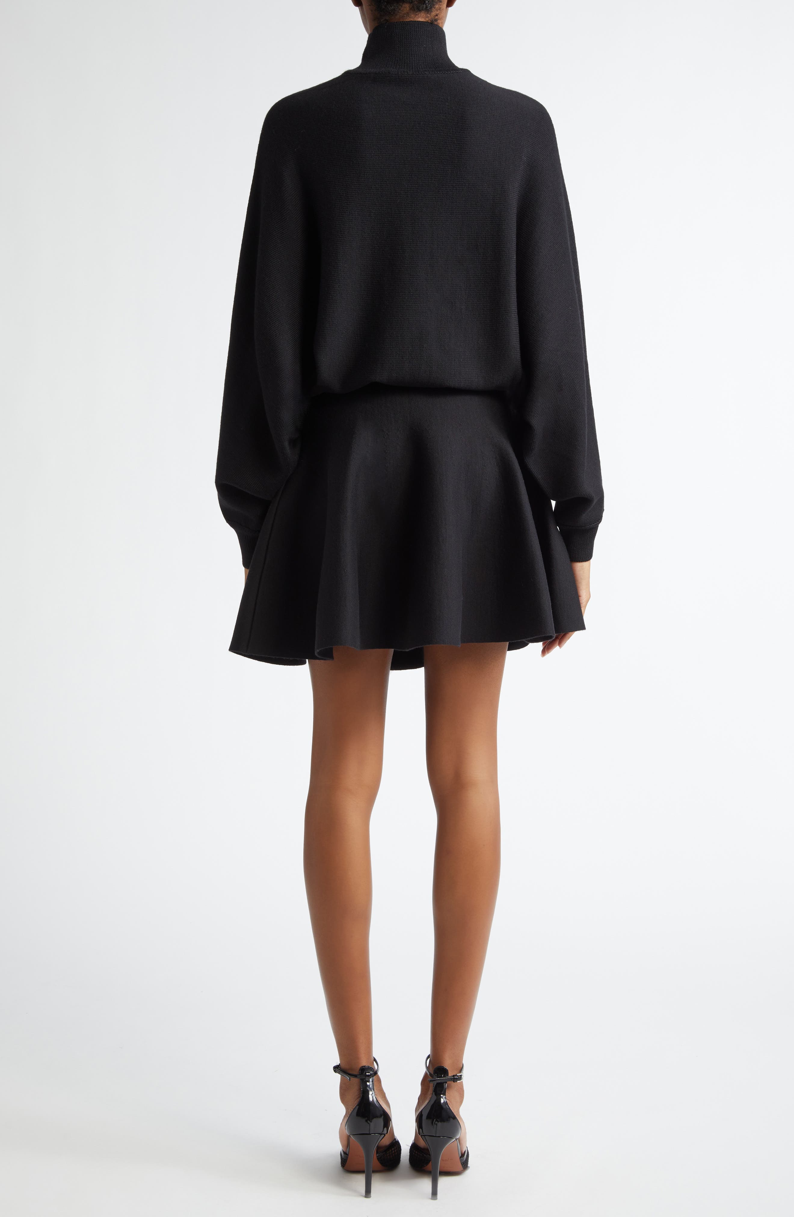 Dolman Long Sleeve Turtleneck Sweater Dress - image 2