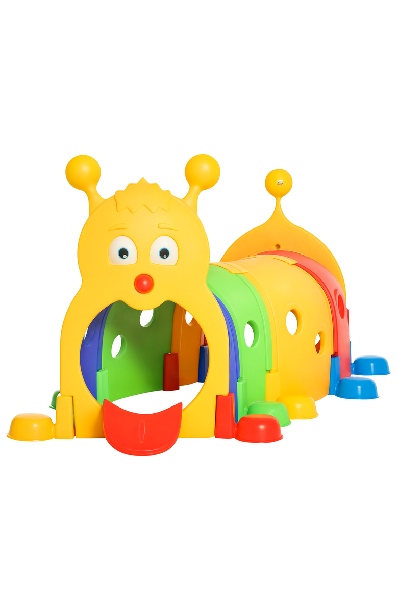 Qaba Caterpillar Tunnel for Kids Climb-N-Crawl Toy, Main, color, Muiti-Colored