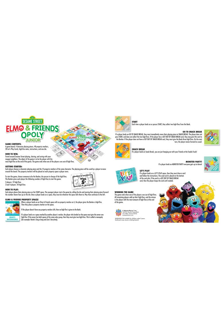 Sesame Street Elmo & Friends Opoly Jr, Alternate, color, Multicolor