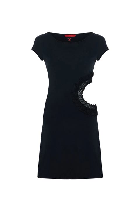 Daydreamers Short Sleeve Lace Detail Mini Dress