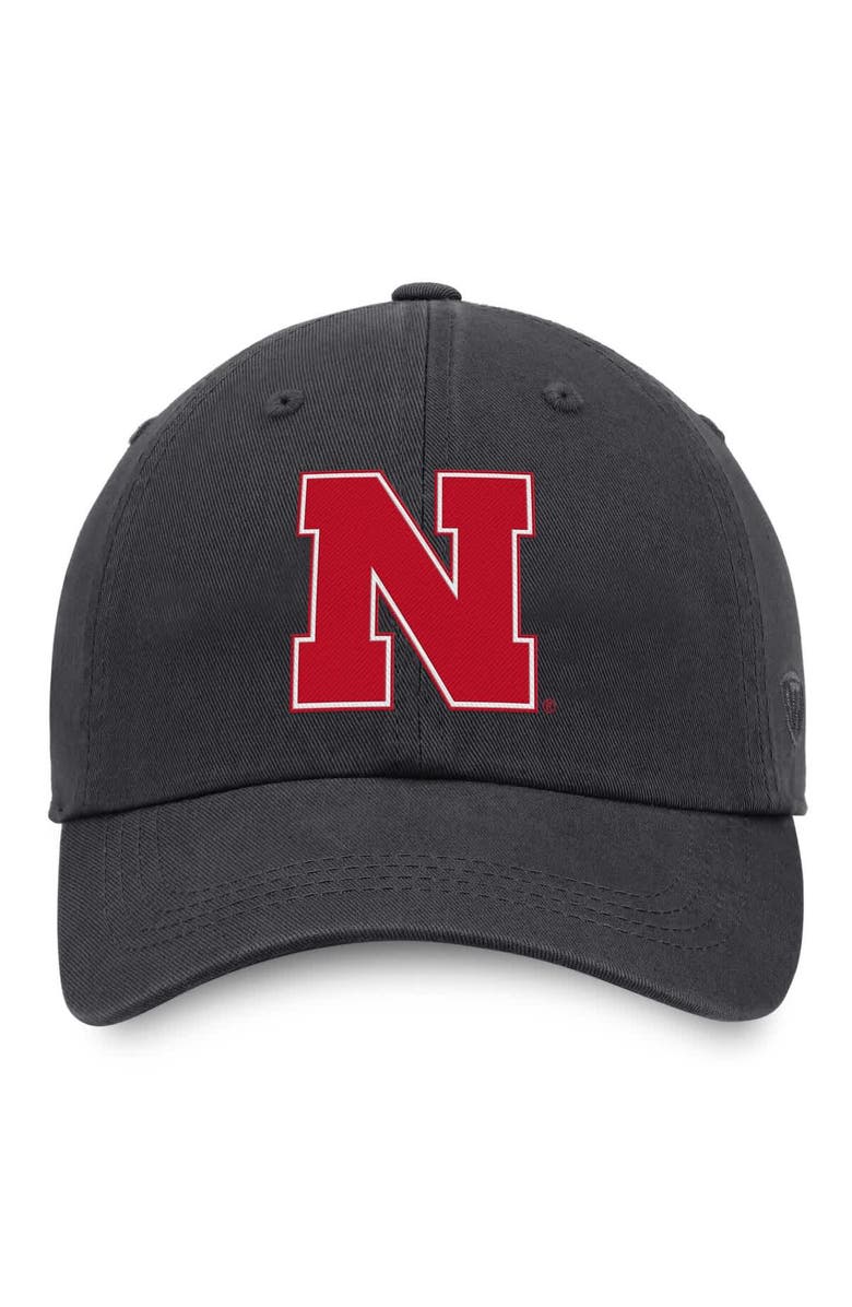 TOP OF THE WORLD Men's Top of the World Heather Charcoal Nebraska Huskers Champ Adjustable Hat, Alternate, color, 