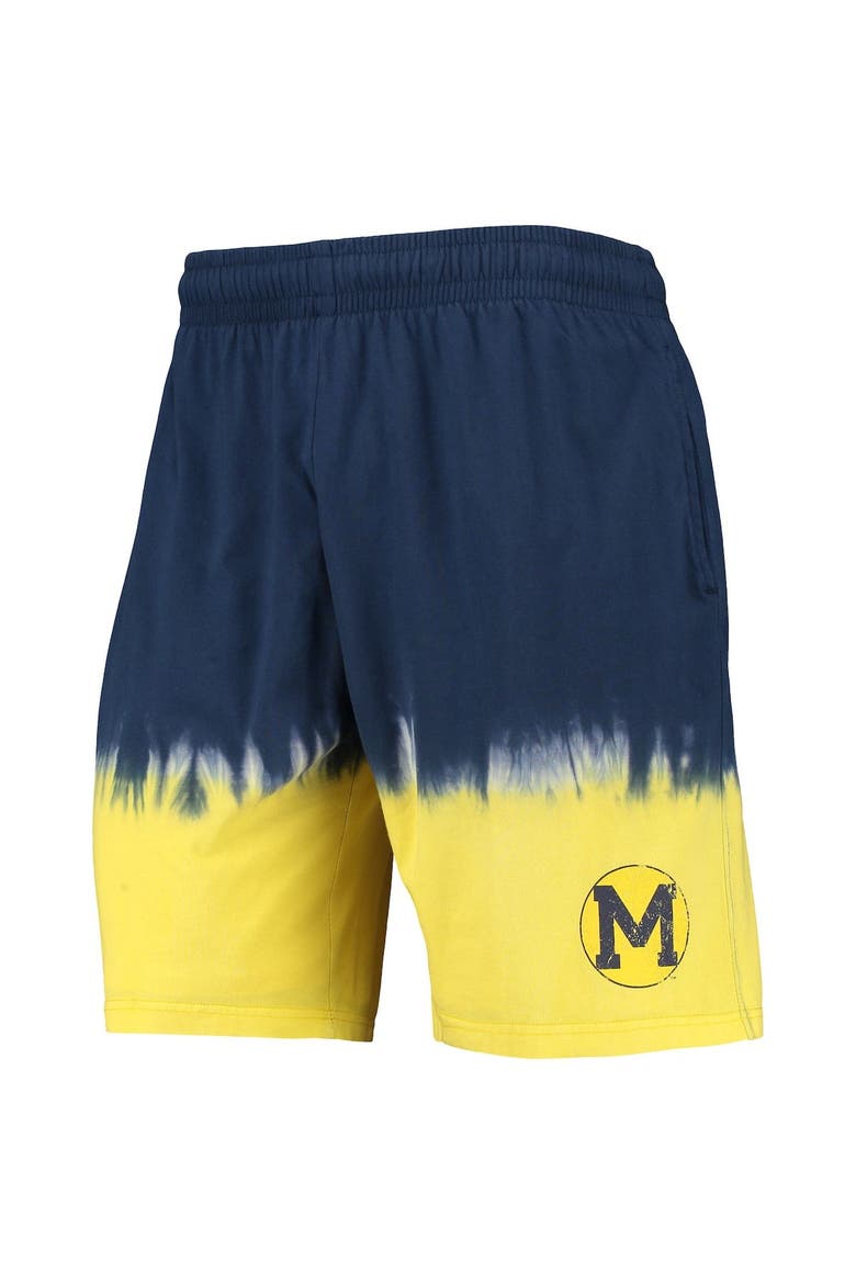 Men's Mitchell & Ness Navy/Gold Michigan Wolverines Tie-Dye Shorts, Alternate, color, Navy