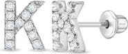In Season Jewelry Cubic Zirconia Letter Initial Earrings