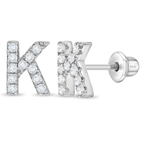 Shop In Season Jewelry Cubic Zirconia Letter Initial Earrings In Letter K
