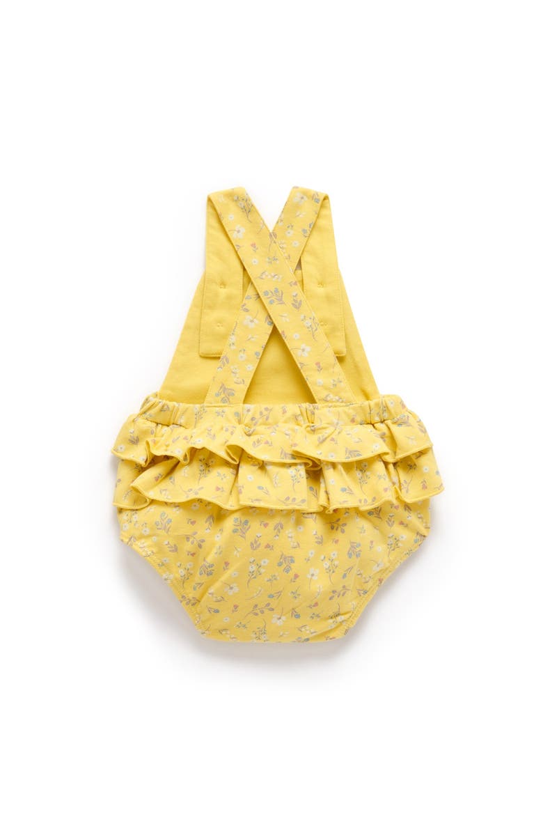 Purebaby Sunshine Ruffle Romper & Headband, Alternate, color, Sunshine Floral