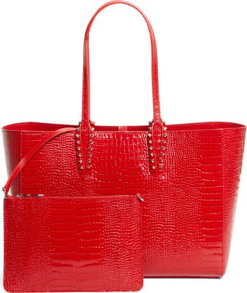 Small Cabata Soft Croc Embossed Patent Leather Tote