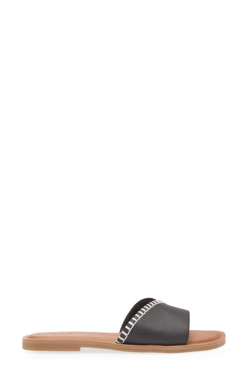 Toms Shea Leather Slide Sandal In Black