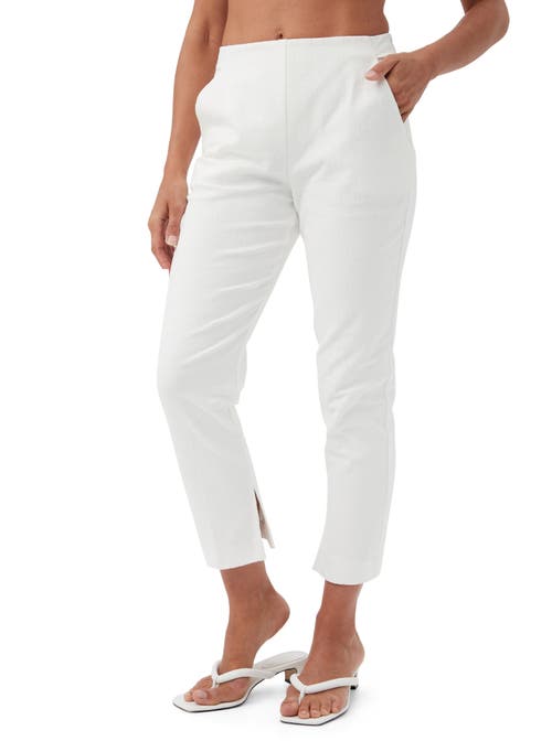Trina Turk Textured Cotton Straight Leg Pop Pant In Whitewash