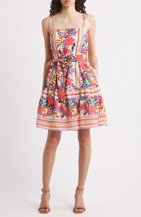Embroidered Tie Strap Sundress