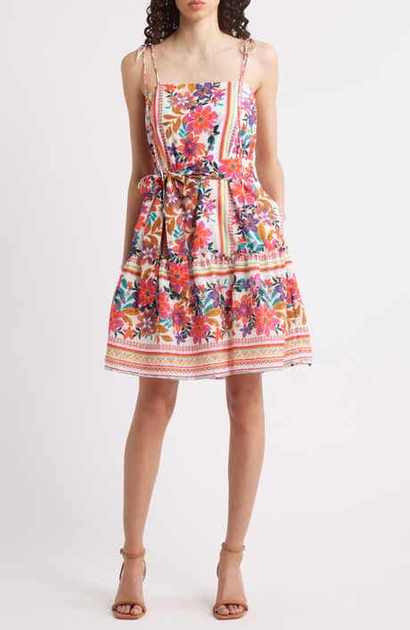 Julia Jordan Embroidered Tie Strap Sundress