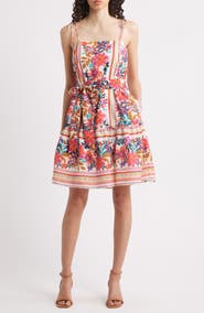 Julia Jordan Embroidered Tie Strap Sundress