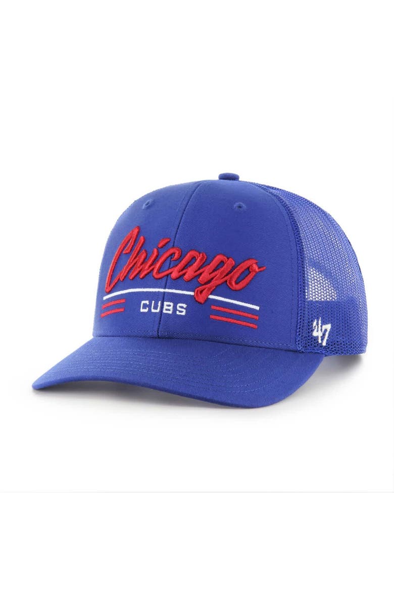 Men's '47 Royal Chicago Cubs Garner Trucker Adjustable Hat, Main, color, Royal