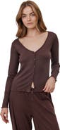 Gottex Beach Life Daydream Pointelle Buttoned Loungewear Top