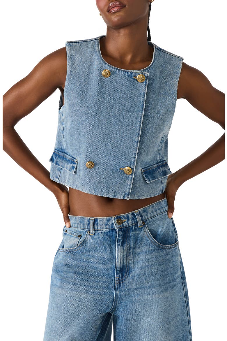 Brea Denim Vest, Main, color, FOREVER BLUE