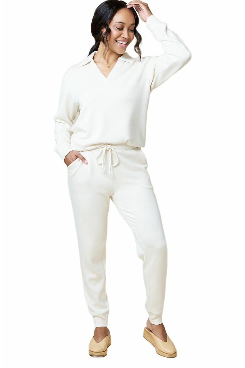 Athleisure DreamTech Johnny Collar Jogger Set, Main, color, Almond