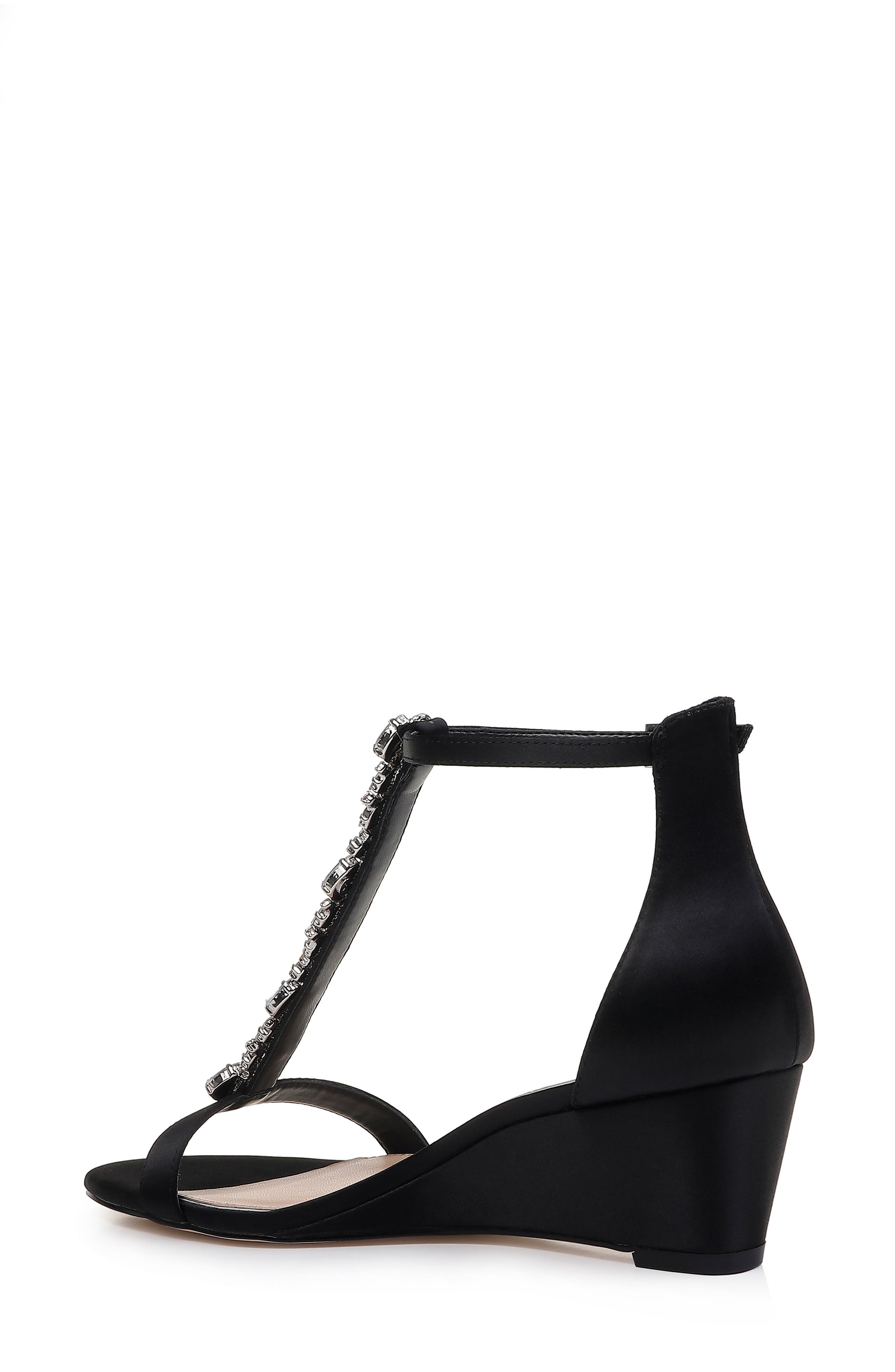 Jewel Badgley Mischka Darrell Embellished Wedge Sandal, Alternate, color, 