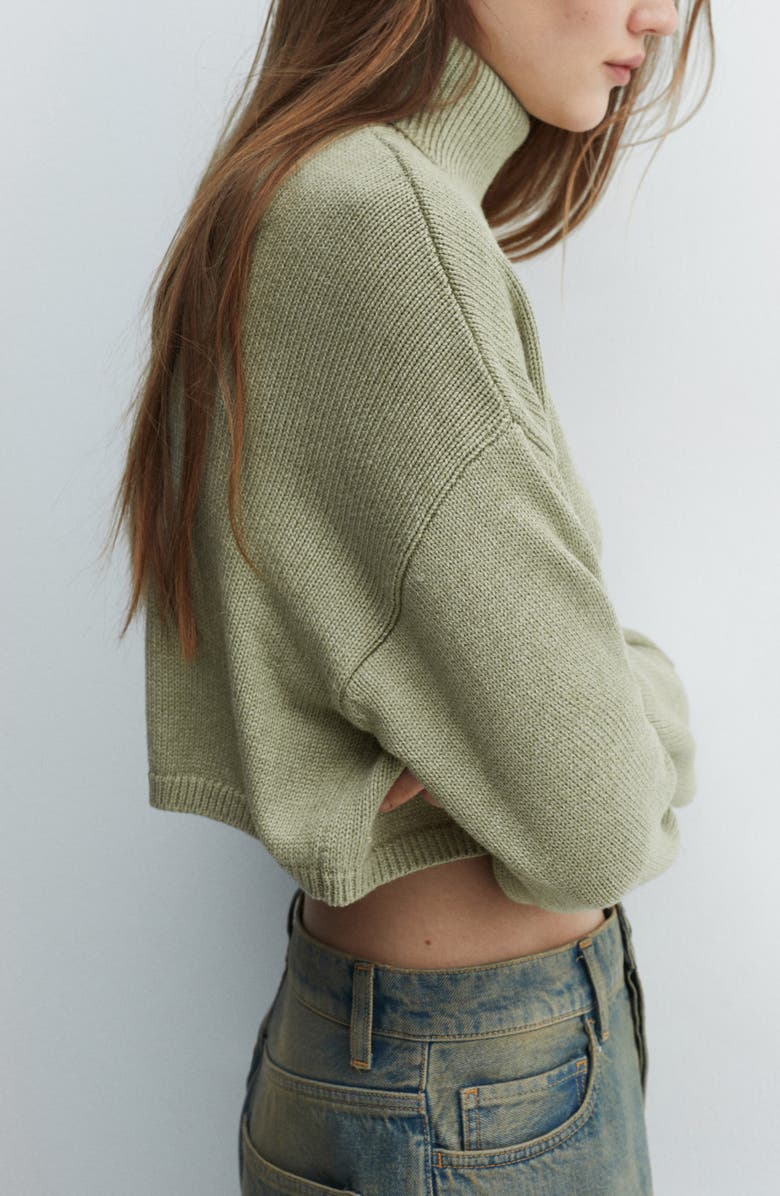 MANGO Turtleneck Crop Sweater, Alternate, color, 