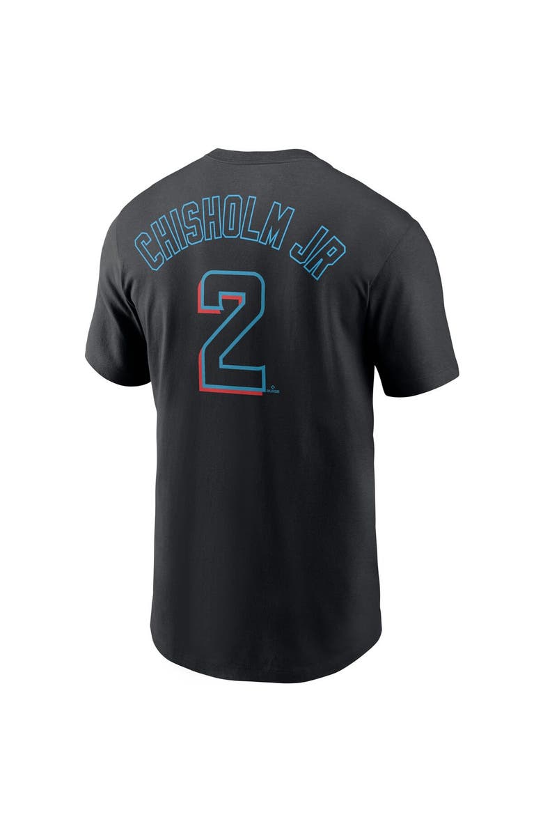 Nike Men's Nike Jazz Chisholm Jr. Black Miami Marlins Name & Number T-Shirt, Alternate, color,