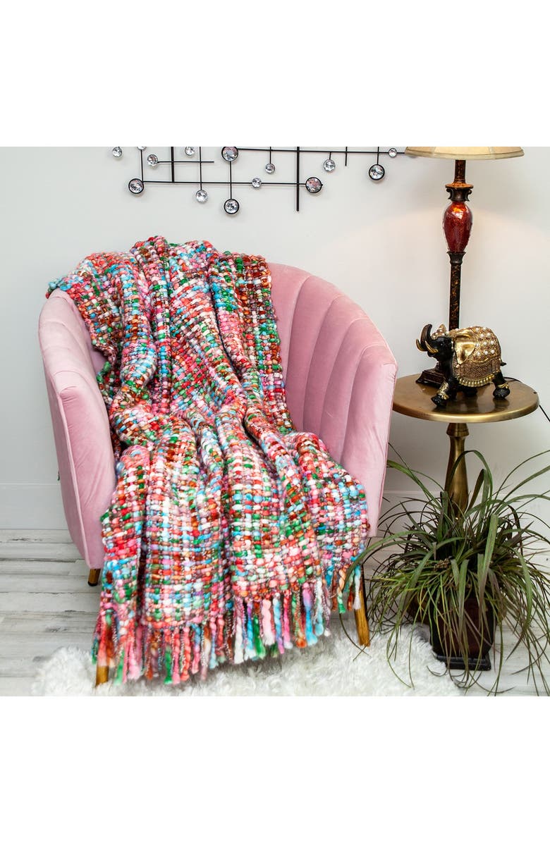 PARKLAND COLLECTION Jaxson Transitional Multi 52" x 67" Woven Handloom Throw Blanket, Alternate, color, 