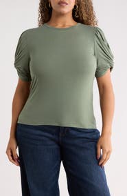 Renee C Ruched Sleeve Top