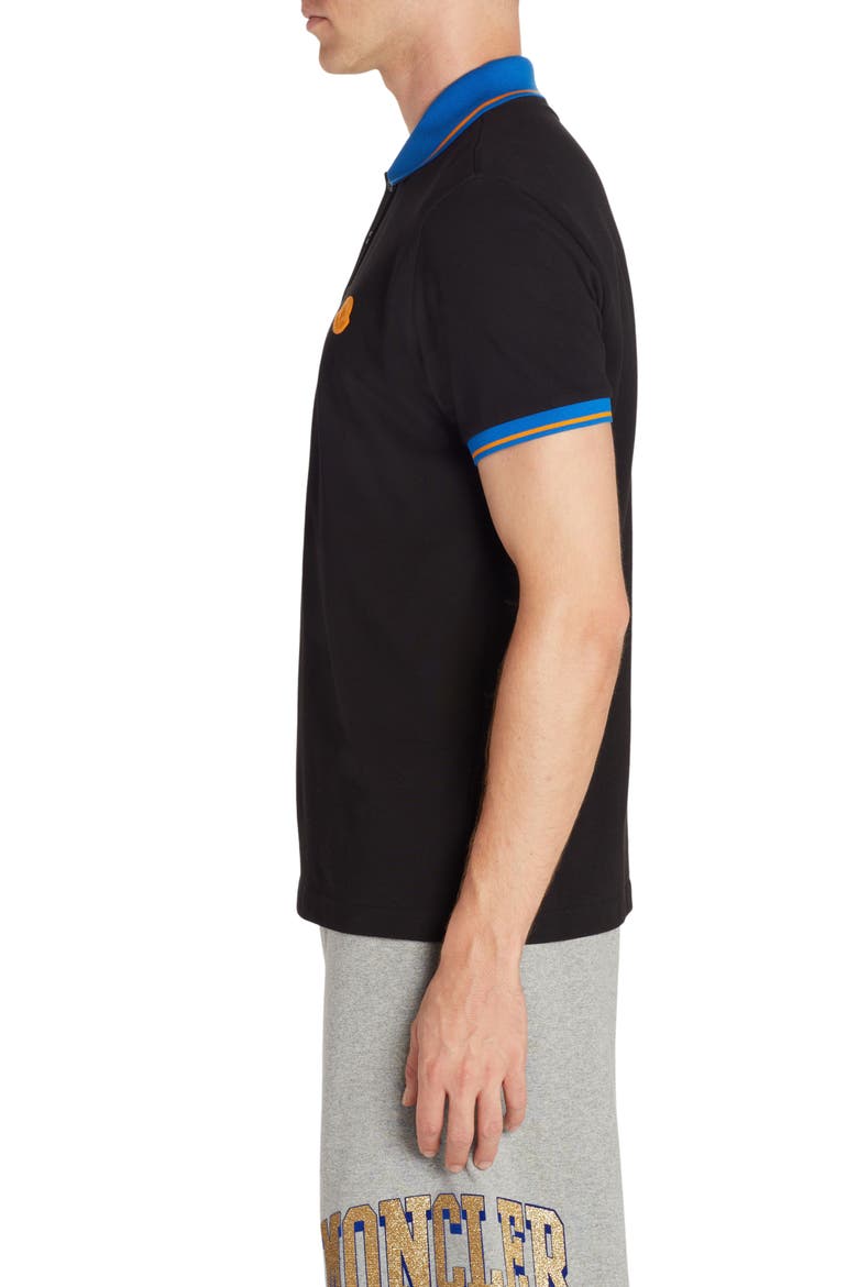 Contrast Trim Cotton Piqué Polo, Alternate, color, BLACK