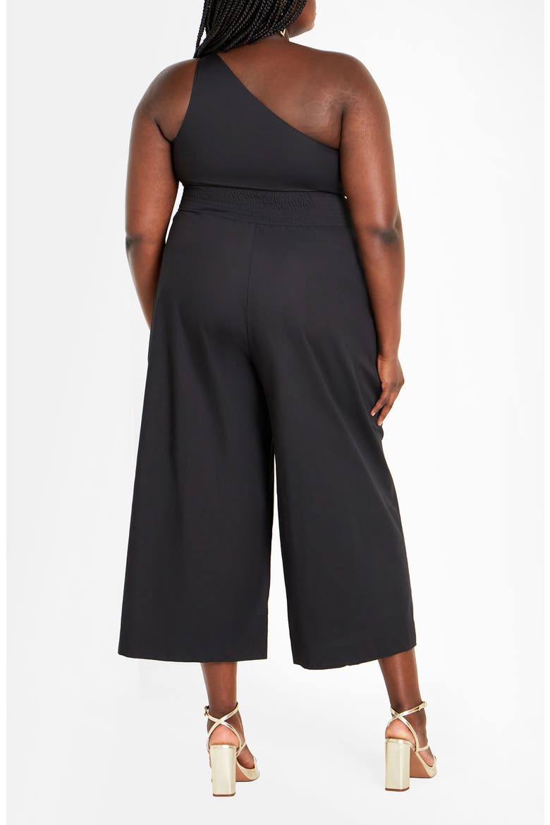 Rebecca One-Shoulder Cotton Jumpsuit, Alternate, color, BLACK