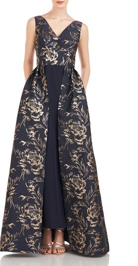 Kay Unger Sterling Metallic Jacquard Gown Nordstromrack