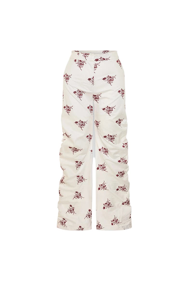 The Broderie Anglaise Edit High Waisted Embroidered Pants, Main, color, white