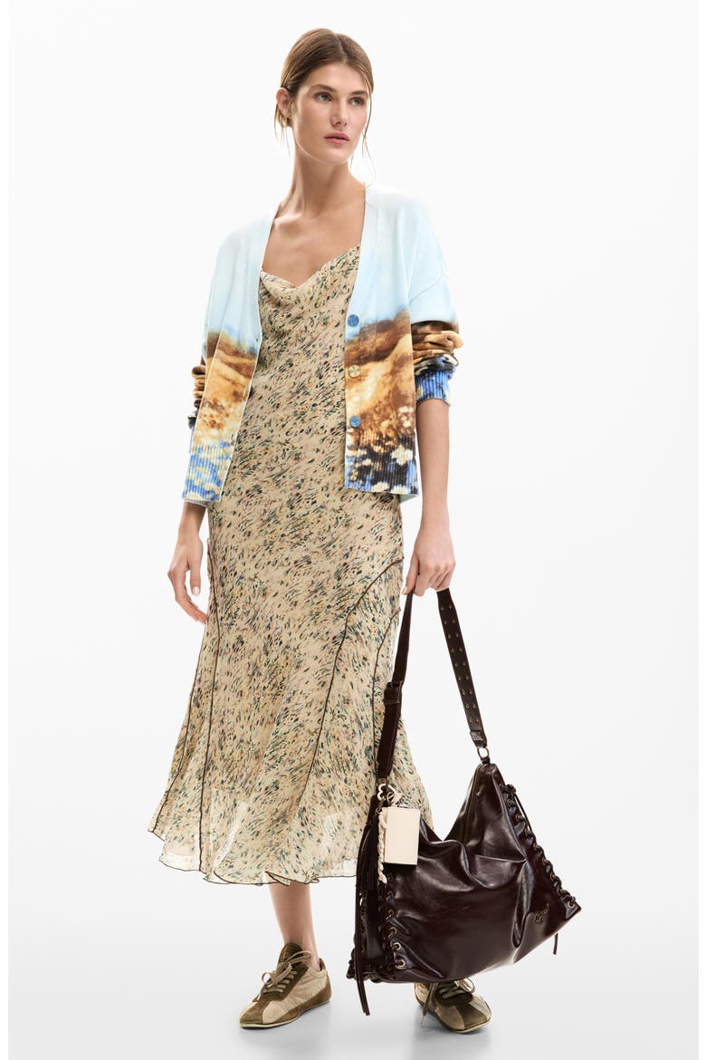Abstract Print Stretch Cotton Cardigan, Alternate, color, LIGHT BLUE