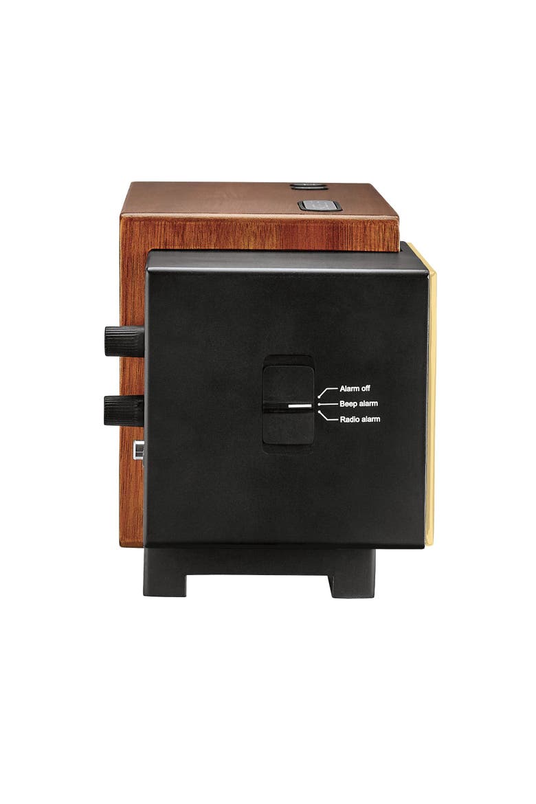 Precision Tone Clock Radio, Gold Tone, Alternate, color, Brown