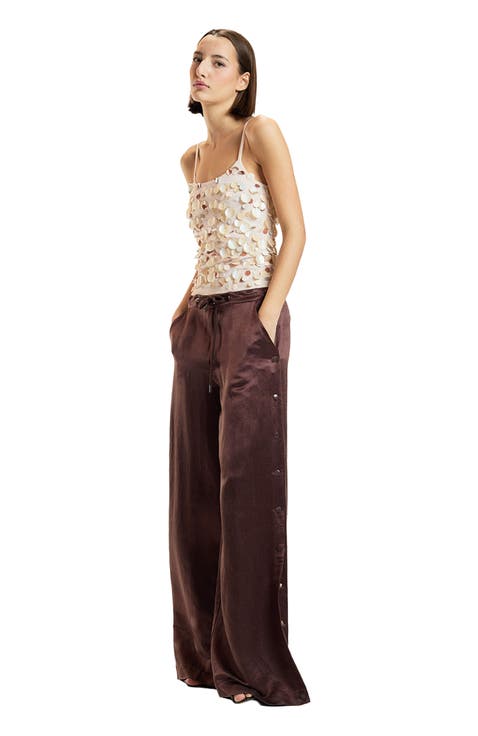 Wide Leg Snap Pants