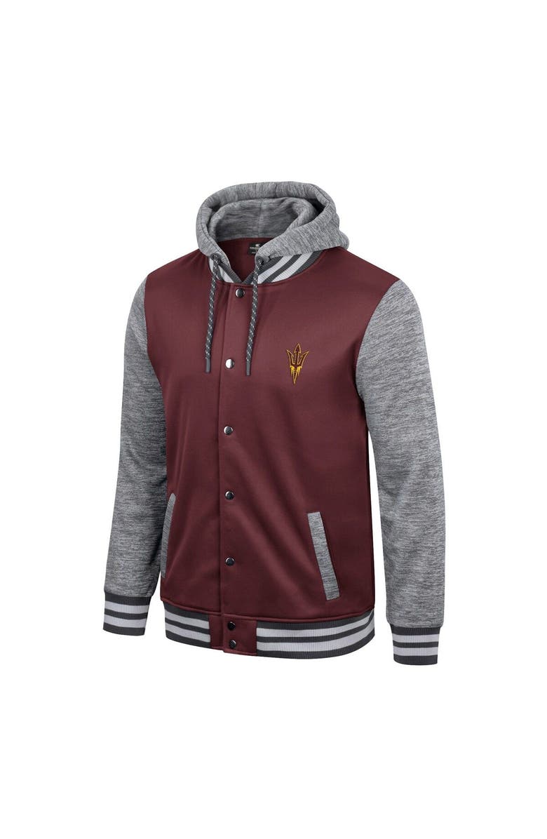 COLOSSEUM Men's Colosseum Maroon Arizona State Sun Devils Robinson Hoodie Full-Snap Jacket, Alternate, color, 