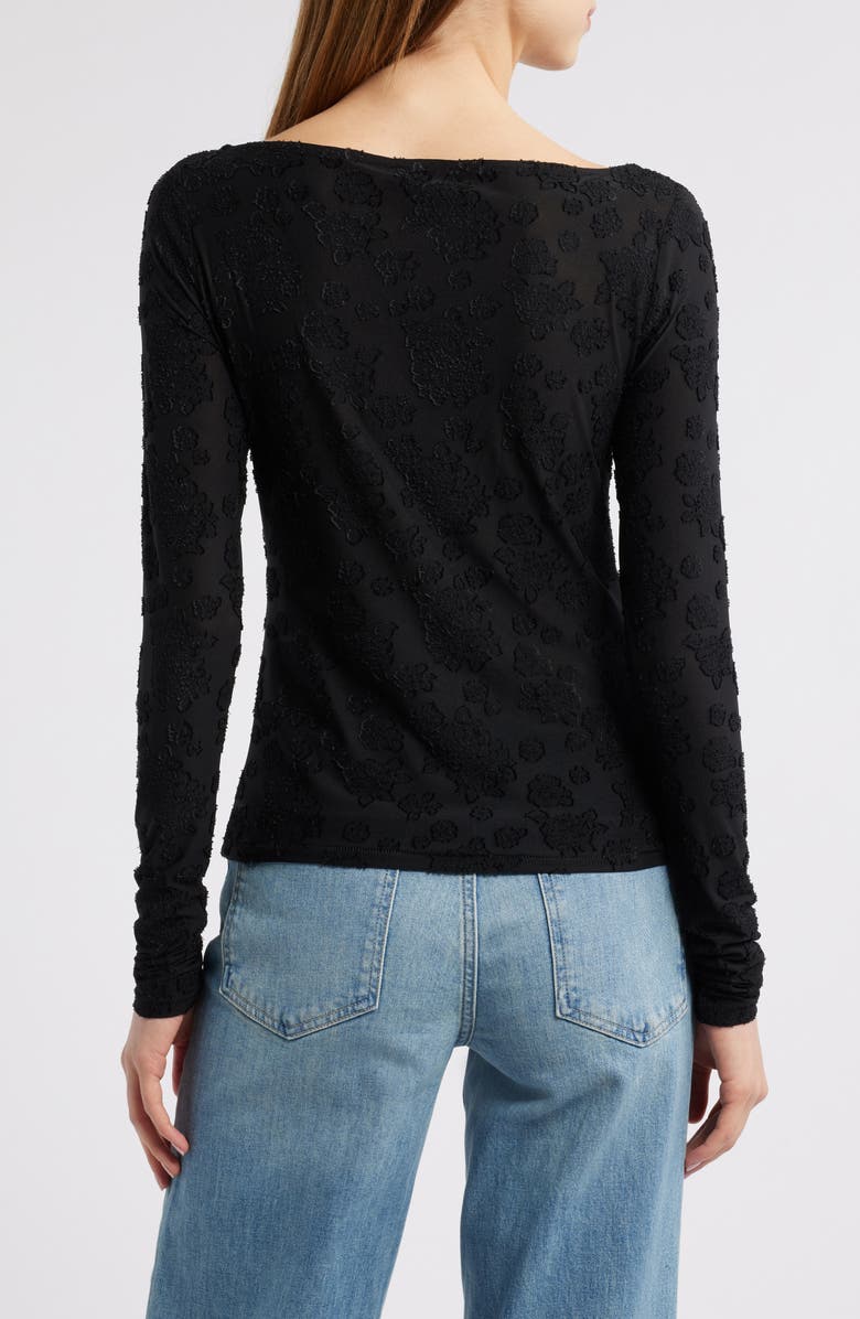 rag & bone Angel Floral Jacquard Boat Neck Top, Alternate, color, 