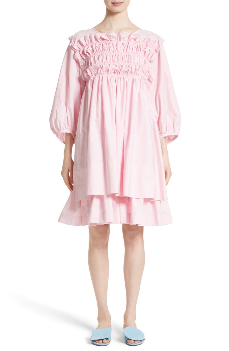 Molly Goddard Smocked Frill Dress, Main, color, 