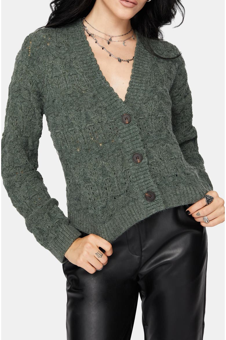 Cadmium Pointelle Knit Cardigan, Alternate, color, Blue