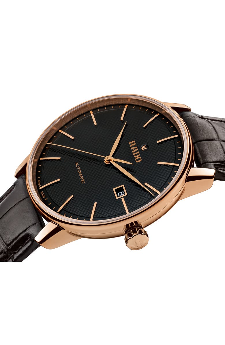 RADO Coupole Classic Automatic Leather Strap Watch, 41mm, Alternate, color, 