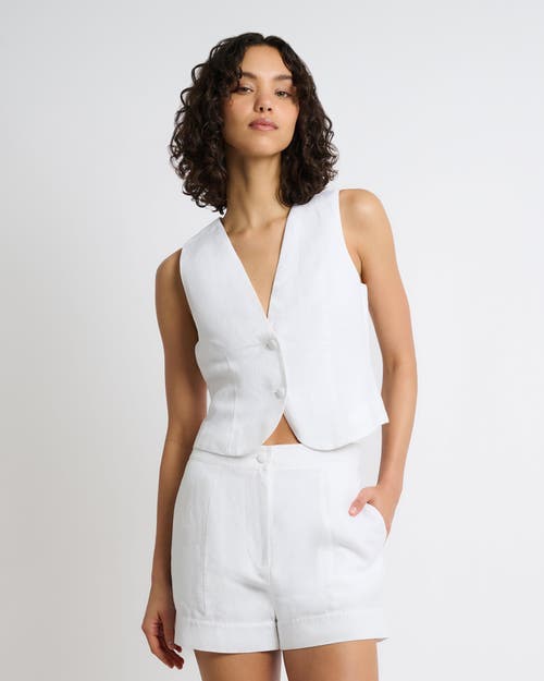 Onia Air Linen Relaxed Vest In White
