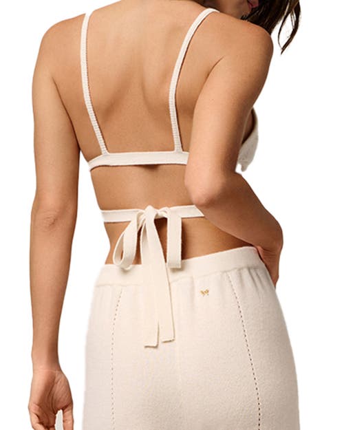 Kiki De Montparnasse Cashmere Wrap Bra In Ivory
