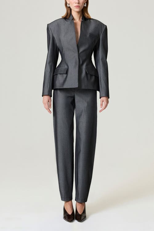 Nocturne Structured Padded High-neck Jacket In Gray