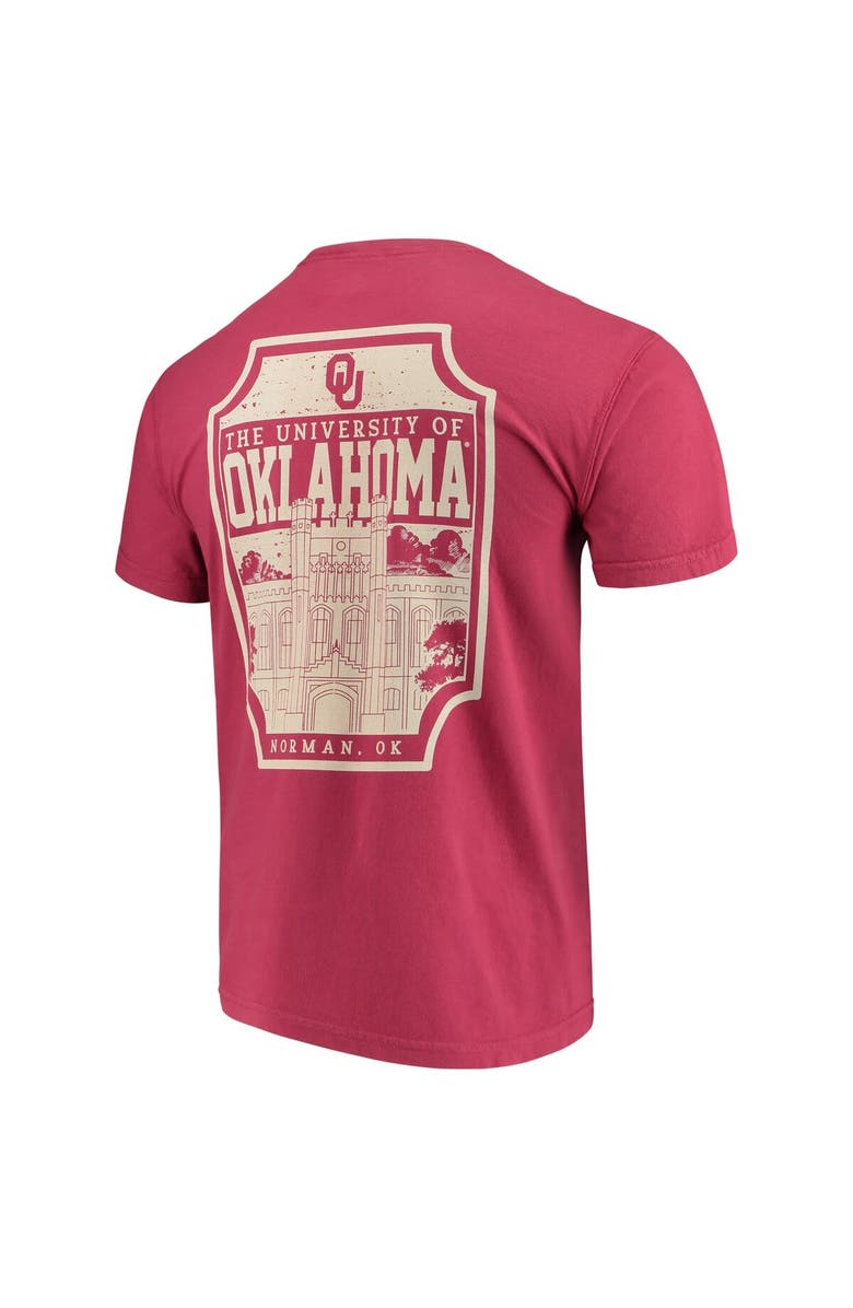 IMAGE ONE Men's Crimson Oklahoma Sooners Comfort Colors Campus Icon T-Shirt, Alternate, color, 